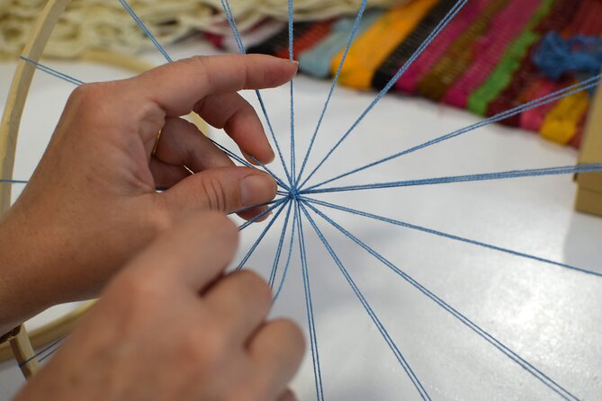 Athens: Evil Eye Weaving Workshop with Greek Tea - The weaving session: what you do with your loom and threads
