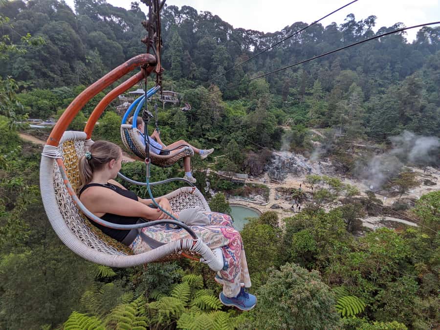 Bandung: White Crater, Scenic Tea Plantations & Hot Spring - Situ Gunung Suspension Bridge: the long crossing people remember
