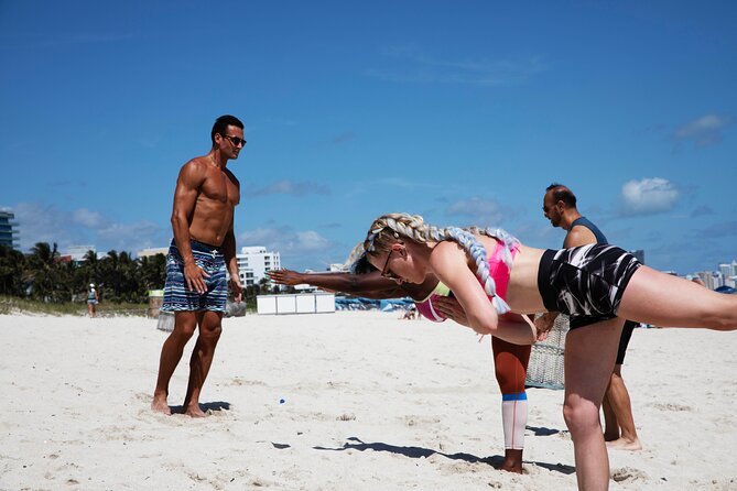 Beach Yoga & Tea Experience on South Beach - The 1-hour flow: what level 1 to 3 really means on sand