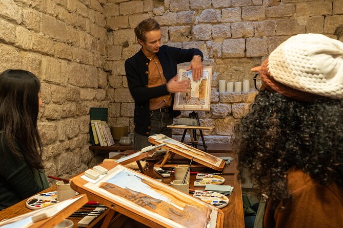 Cinematic Watercolor Workshop and Tea Experience at Boma Café - The Paris Scene You Paint: Saint-Étienne-du-Mont Meets Midnight in Paris