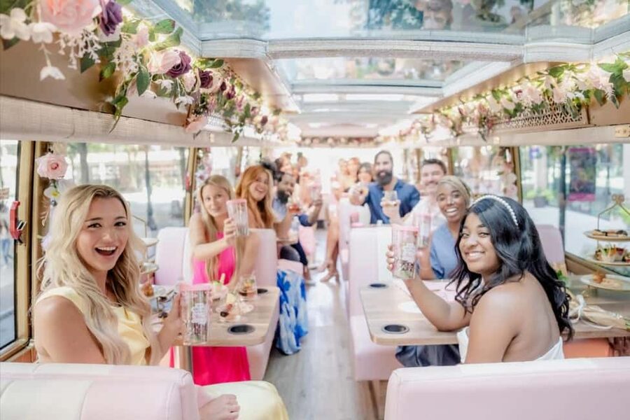 Dallas: Tea Around Town Bus Tour with Treats - Entering The Pink Bus: Your 90-Minute Tea Plus Sights Plan