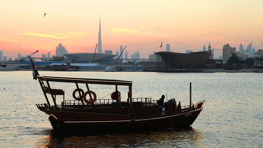 Dubai: Sunset Cruise on Traditional Boat & Emirati High Tea - The Route Along Dubai Canal: Birds, Dhow Yards, and Real City Texture