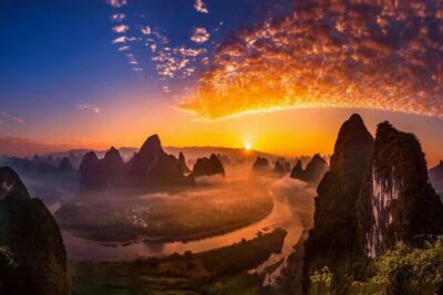 Full-day Tour: Spectacular Sunrise, Tea Plantation & Sunset - Mt. Putao Scenic Resort: Stunning Peaks Forest sunset photos