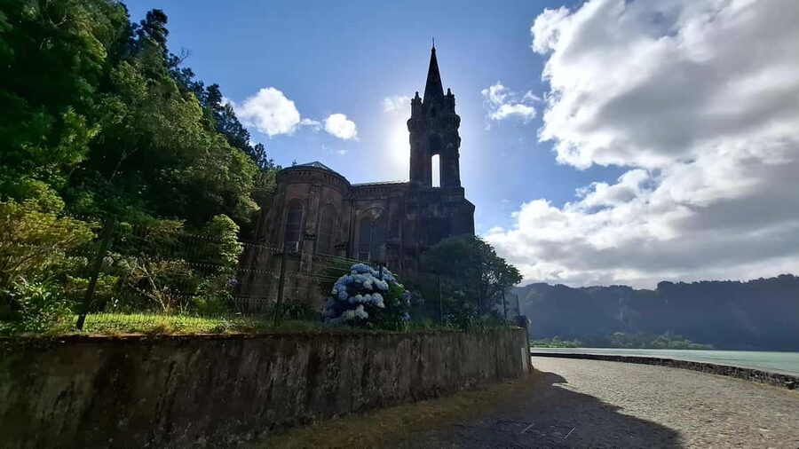 Furnas: Volcano Crater, Lake, Tea Plantation, and Waterfall - Santa Iria Lookout: volcanic cliffs and coastline drama first