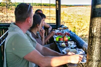 High Tea in the Savannah, Catering by Victoria Falls Hotel - The tea stop: vintage High Tea at a waterhole