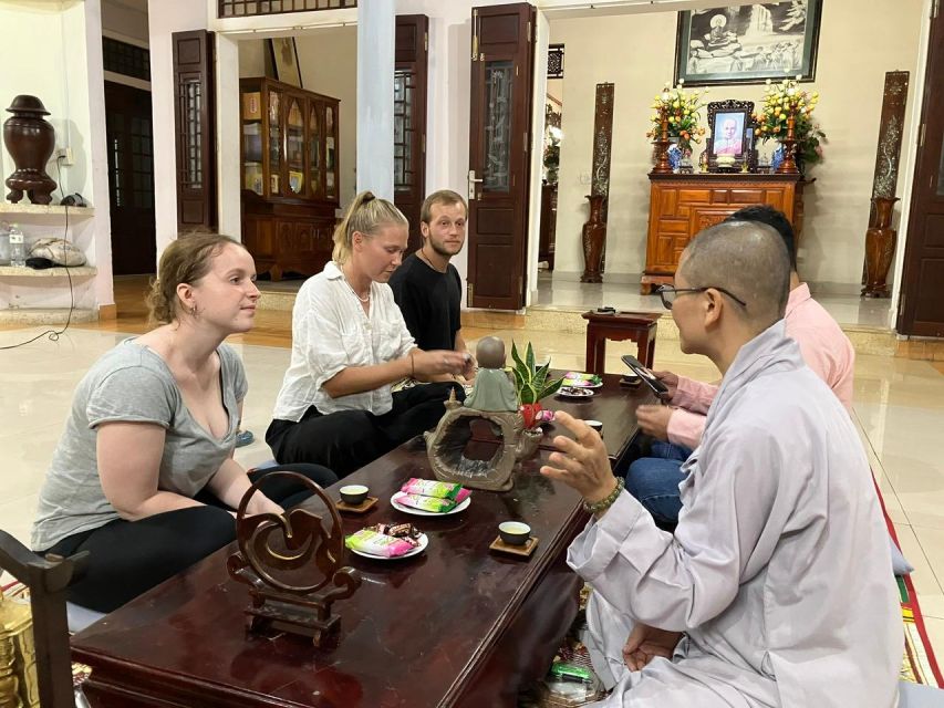 Hue Retreat: Tea and Meditation with Vegetarian Meal - Meditation with monks and a pot of hot tea