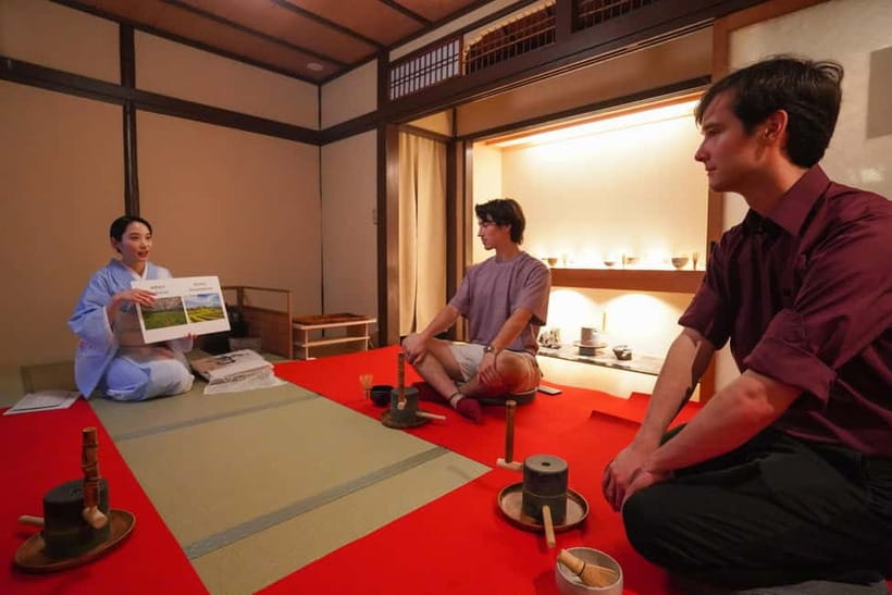 Kyoto Gion Tea ceremony & Wabi-sabi Walking Tour - Tea ceremony under a tea master: matcha, sweets, and choosing the bowl