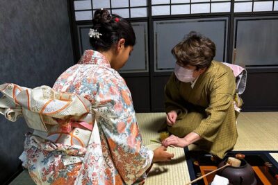KYOTO Tea Ceremony with kimono near by Imamiya Jinjya Shrine - Matcha etiquette and making your own cup