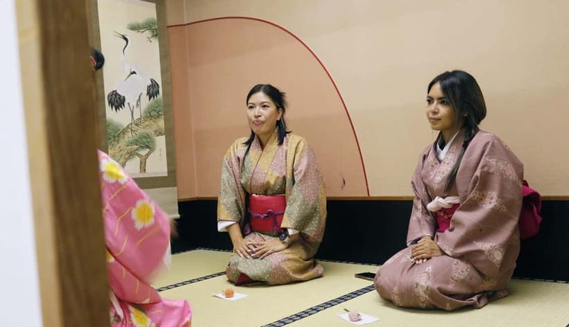Learn Zen in a class of making Matcha tea near Osaka Castle - Kimonos, samurai roles, and the equality you feel in the tea room