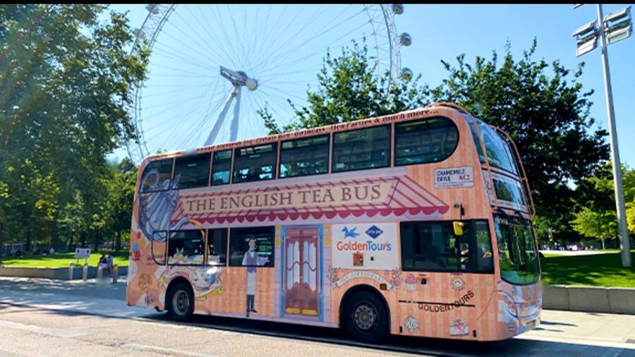 London: Afternoon Tea Bus with a Glass of Prosecco - The tea spread: sandwiches, scones, cake, and how filling it feels