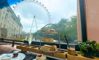 London: Taylor Swift-Inspired Afternoon Tea Bus Tour - Finding the pink The English Tea Bus at Golden Tours Stop 1