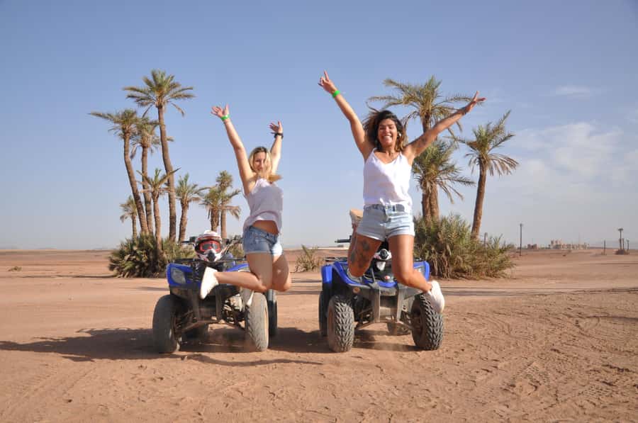 Marrakech: Desert and Palm Grove Quad Tour with Tea - From Marrakech Pickup to Quad Center: Getting Set Up Fast