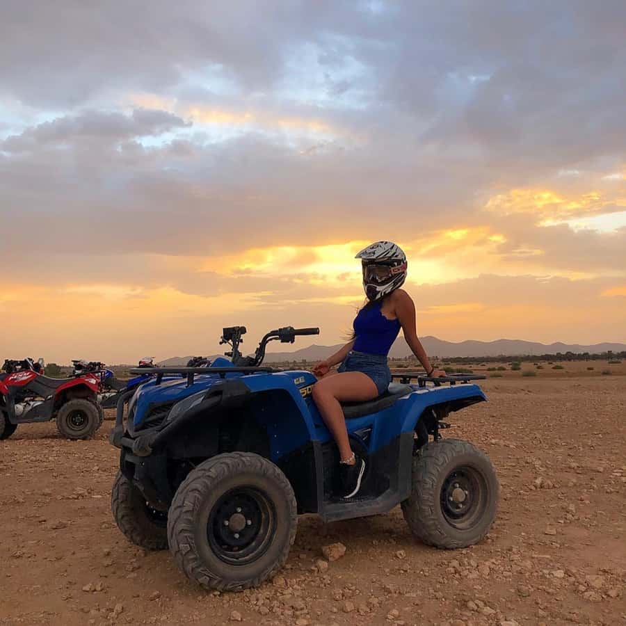 Marrakech: Desert and Palm Grove Sunset Quad Tour with Tea - How the 3-hour Marrakech sunset quad schedule really works