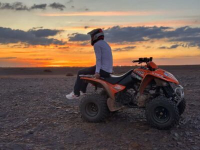 Marrakech: Desert and Palm Grove Sunset Quad Tour with Tea - Pickup, gear, and the 10-minute practice that makes or breaks first-timers