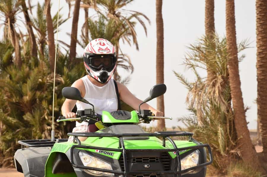 Marrakech: Quad activity in the Palmeraie with Tea break - The 3-hour flow: pickup, ride training, tea, and back again