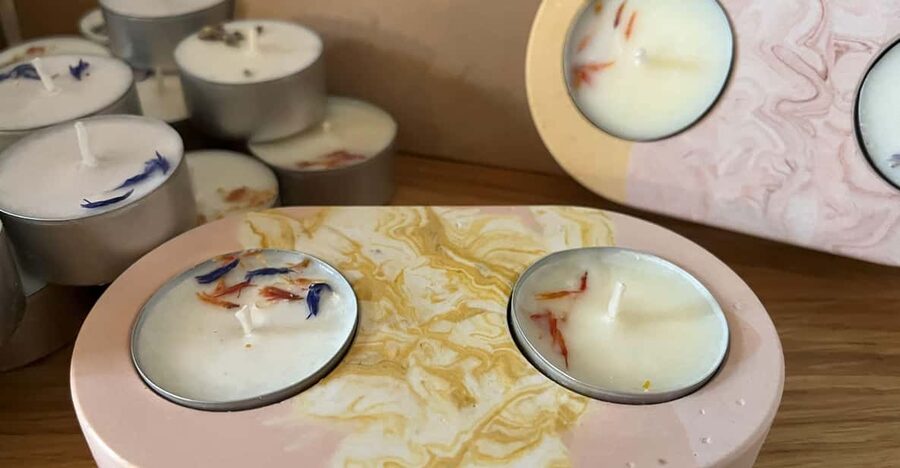 Prague: Craft your unique tea-candle holder set - Why a Jesmonite tea-candle holder makes sense in Prague