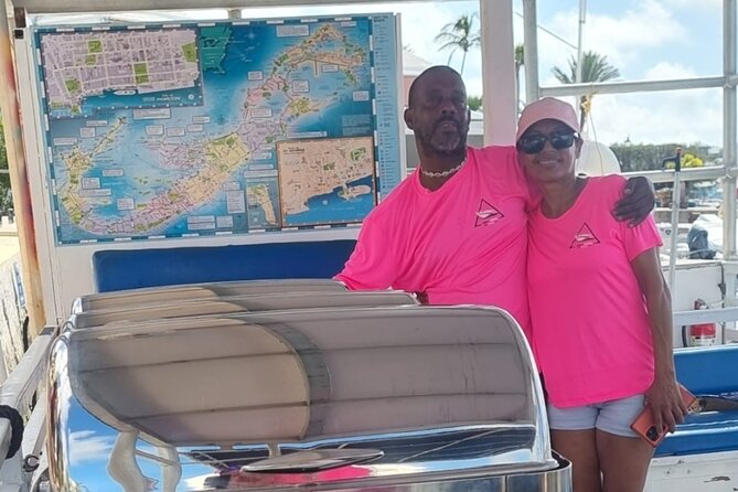 Twisted Tea Pontoon Party Boat in beautiful Bermuda - Stop 2 at Spanish Point: a quick iconic shipwreck glimpse